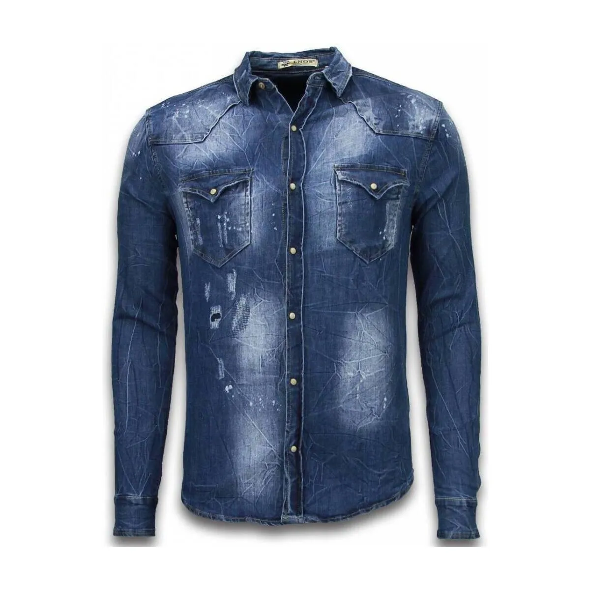 Denim Shirt Blusa De Mezclilla Slim
