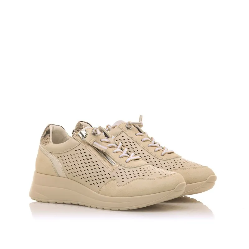 DEPORTIVAS CASUAL DE MUJER MTNG LANAS BEIGE 56226