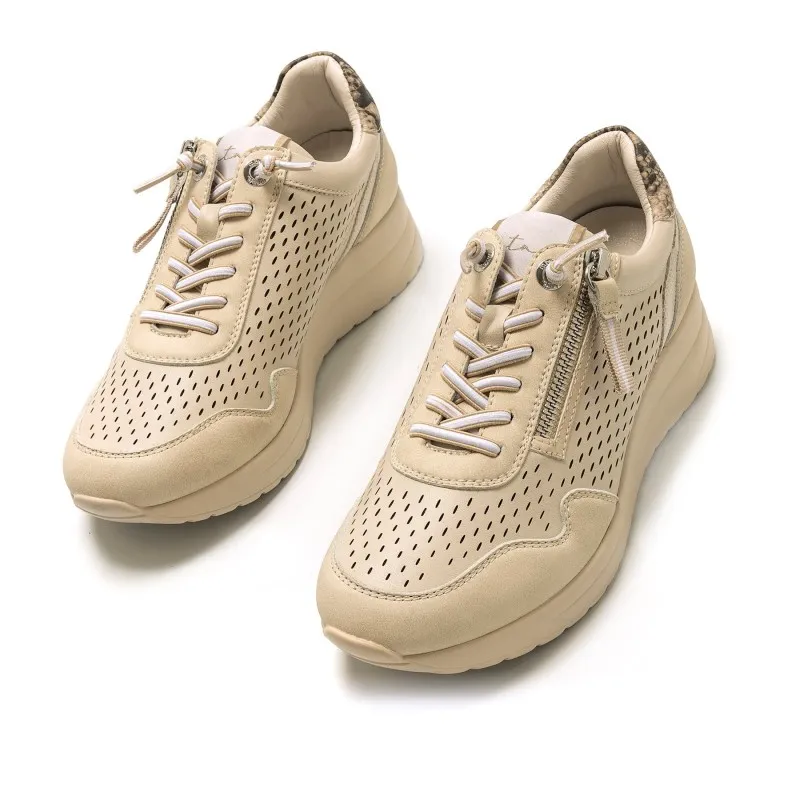 DEPORTIVAS CASUAL DE MUJER MTNG LANAS BEIGE 56226