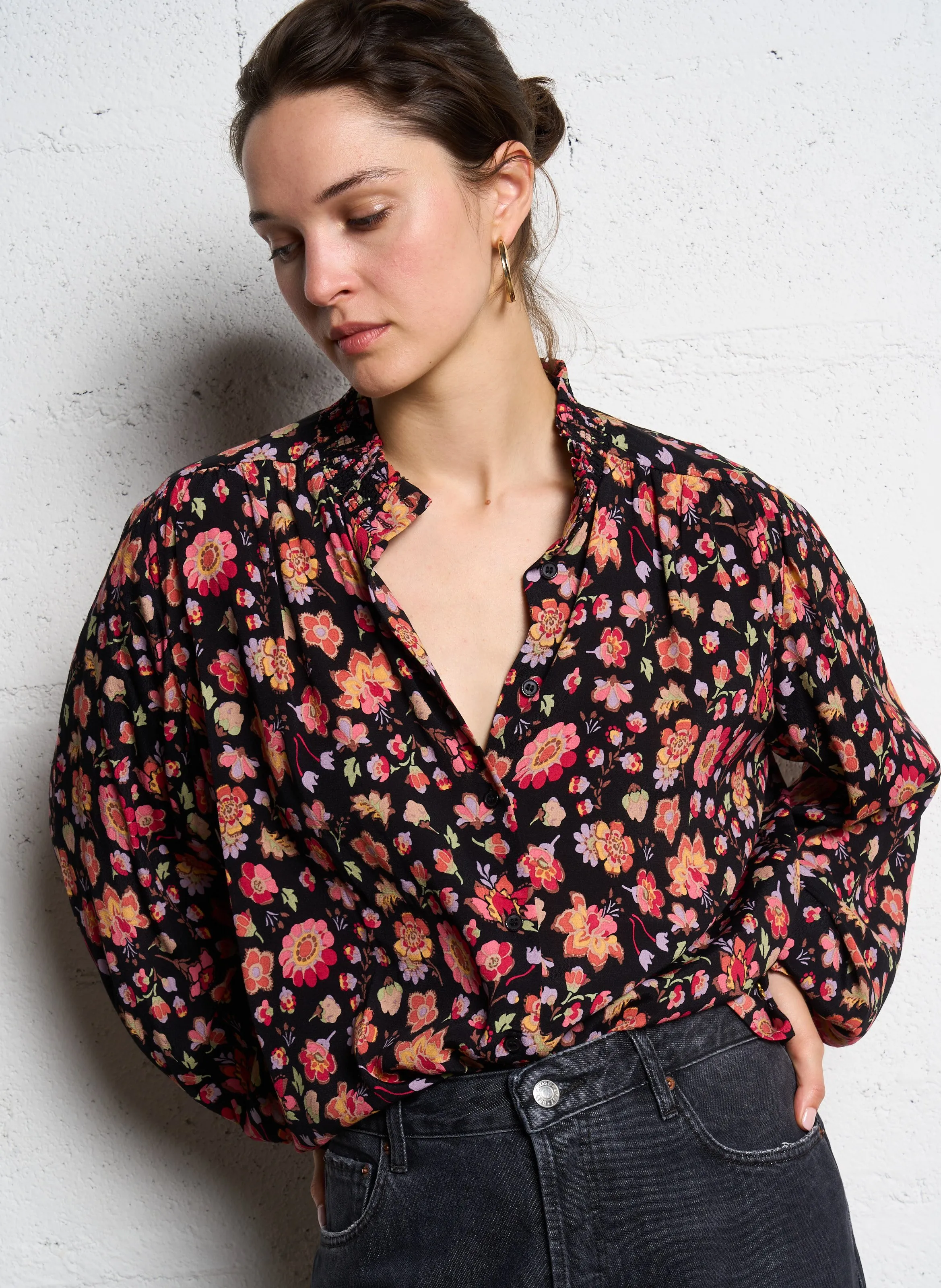 DES PETITS HAUTS ELIZON  CAMISA RECTA ESTAMPADA FLORAL EN MULTICOLOR