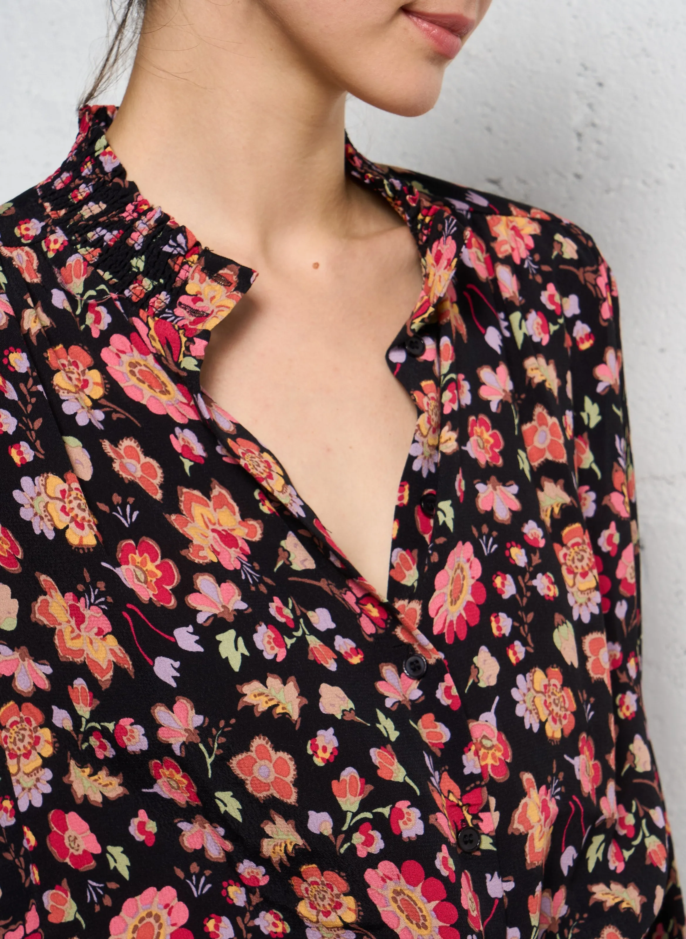 DES PETITS HAUTS ELIZON  CAMISA RECTA ESTAMPADA FLORAL EN MULTICOLOR