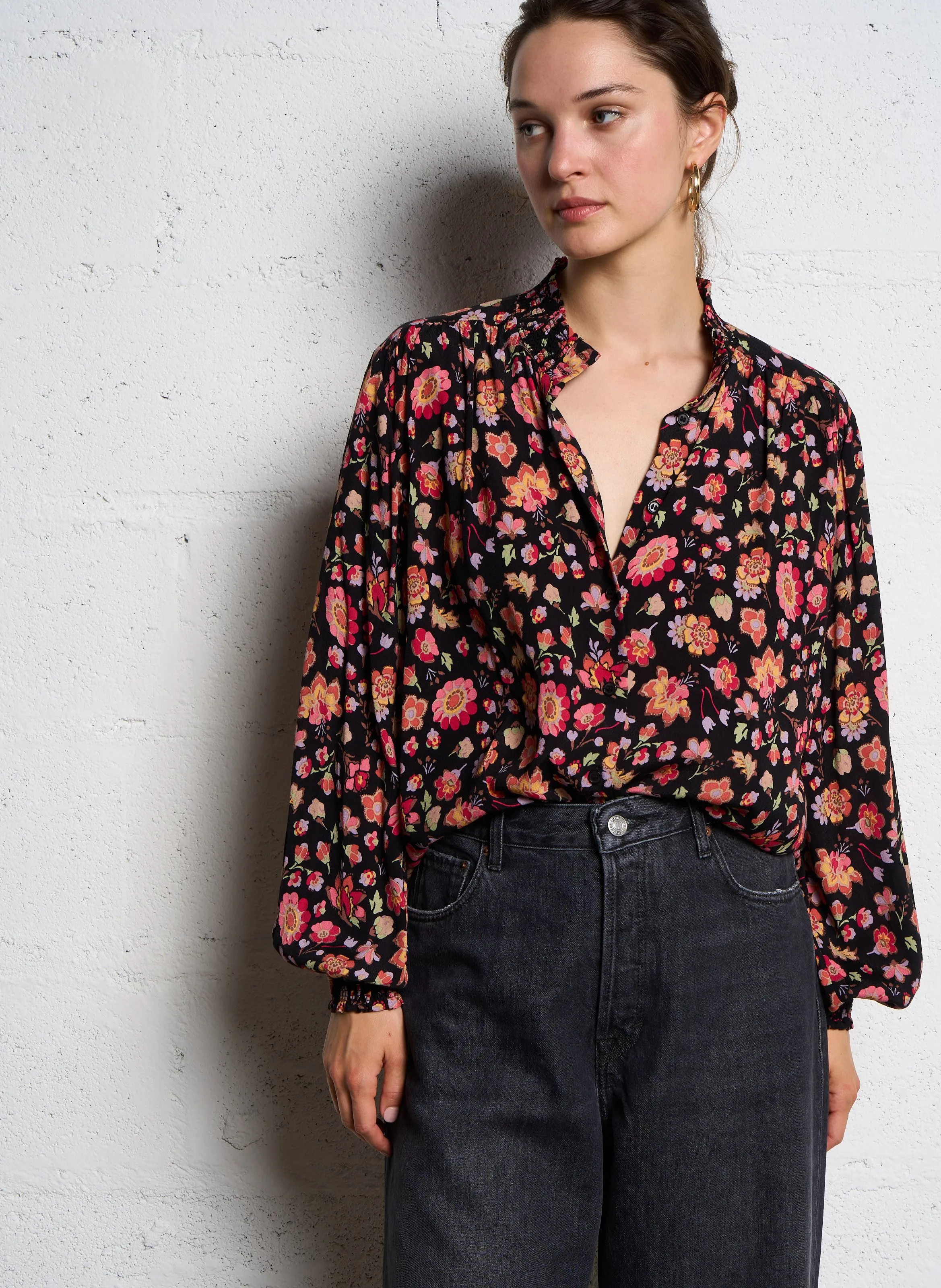DES PETITS HAUTS ELIZON  CAMISA RECTA ESTAMPADA FLORAL EN MULTICOLOR