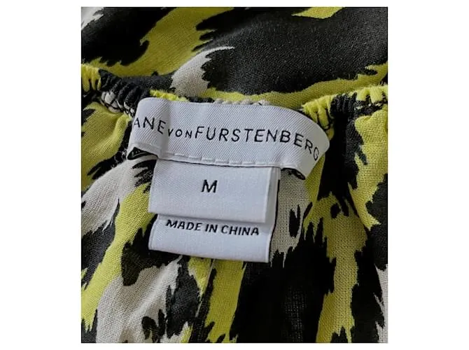 Diane Von Furstenberg Vestido maxi DvF New Krystal con recortes. Multicolor Estampado de leopardo 