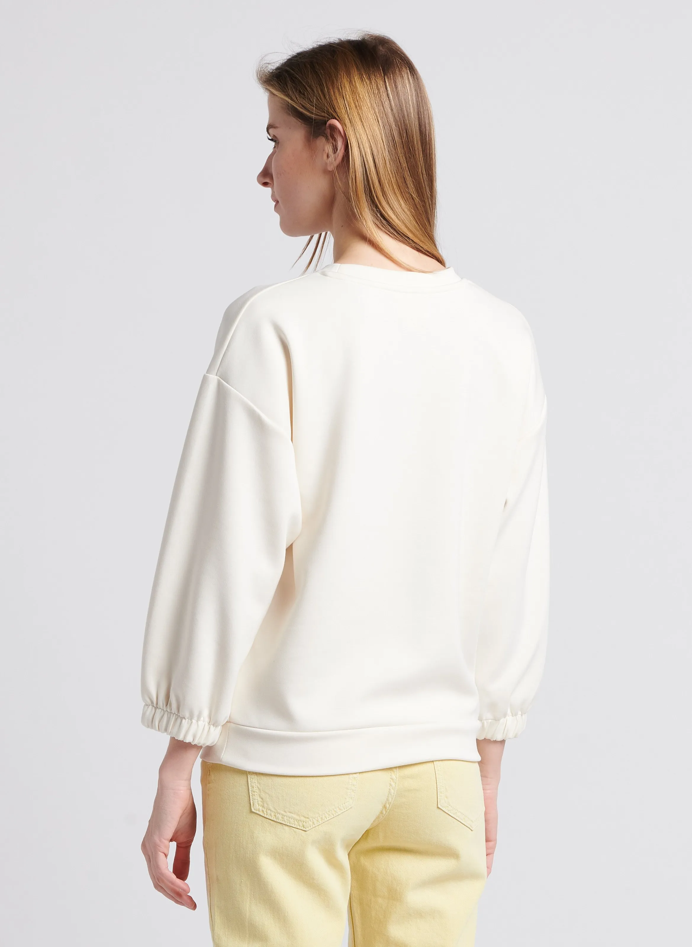 DRISS BIS  SUDADERA HOLGADA CON CUELLO REDONDO EN BEIGE