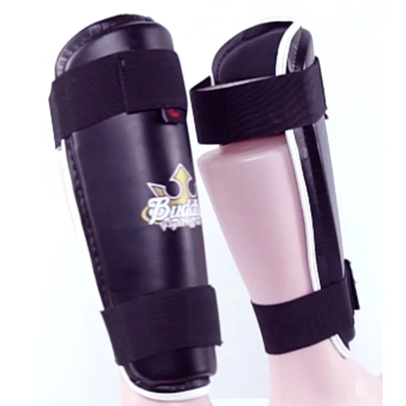 Espinilleras Tibia Negro Homologadas para competición Muay Thai Kick Boxing Full Contact Buddha