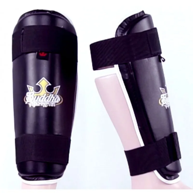 Espinilleras Tibia Negro Homologadas para competición Muay Thai Kick Boxing Full Contact Buddha