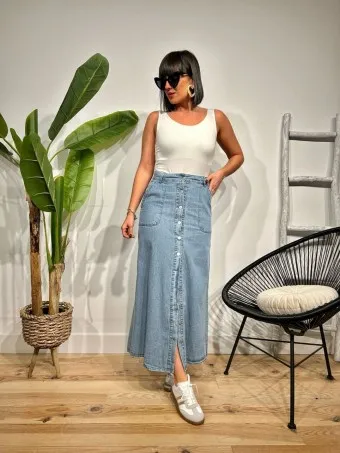 Falda Larga Denim SOOTHE