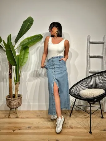 Falda Larga Denim SOOTHE