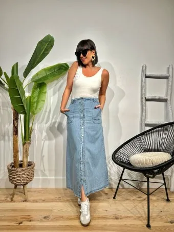 Falda Larga Denim SOOTHE