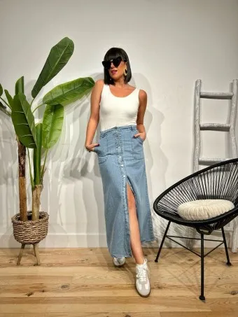 Falda Larga Denim SOOTHE