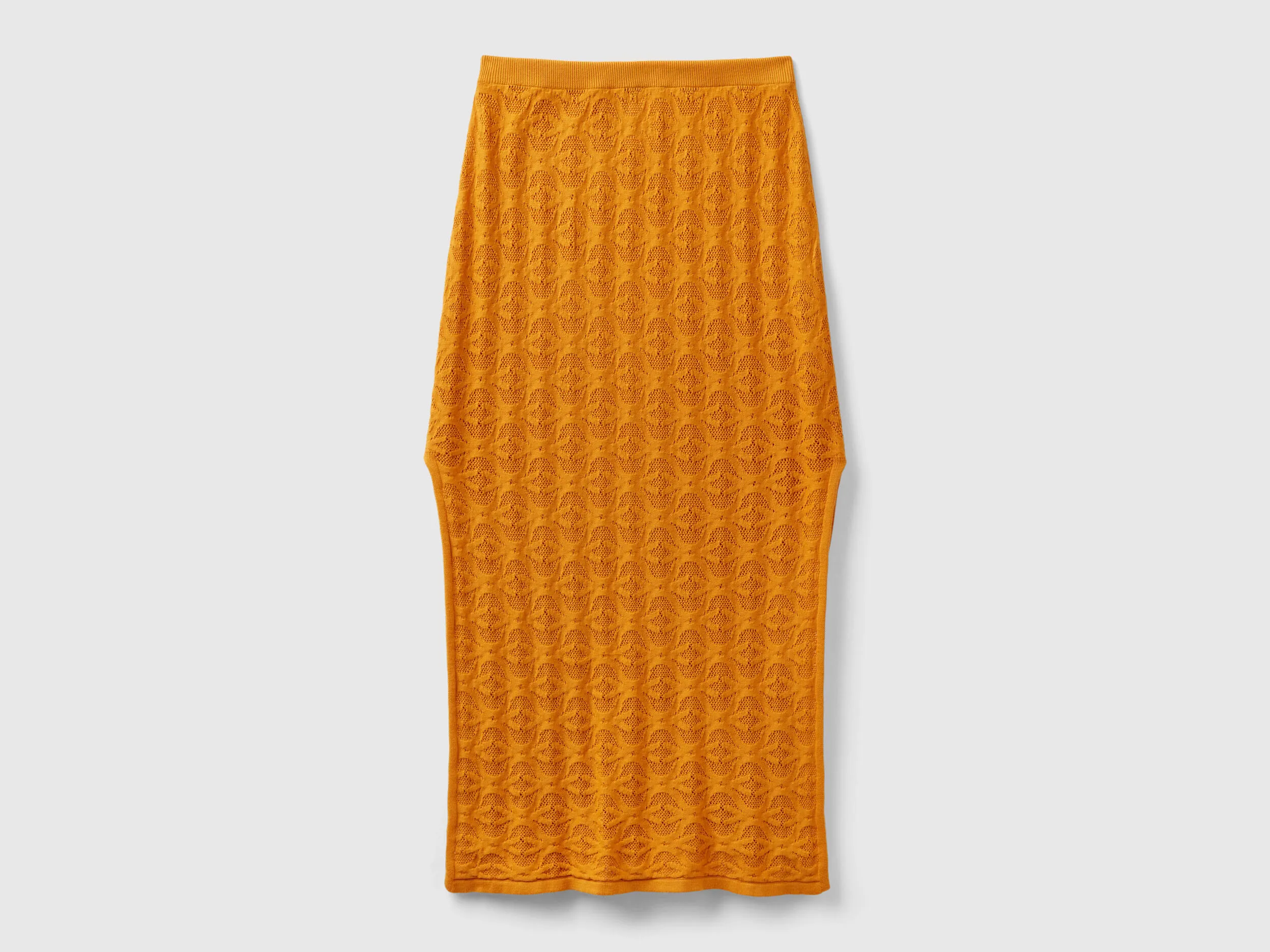 Falda midi de punto con monograma