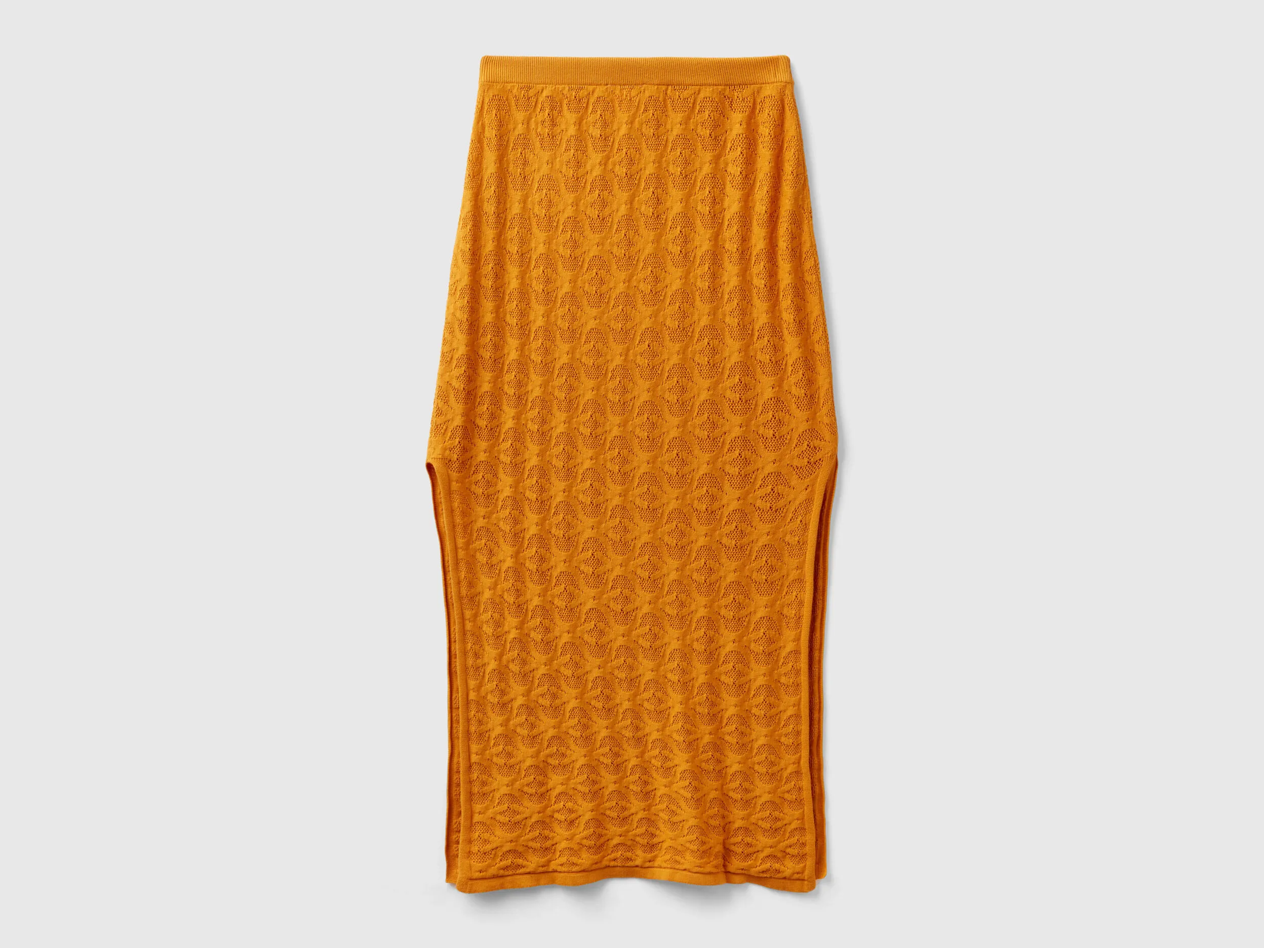 Falda midi de punto con monograma
