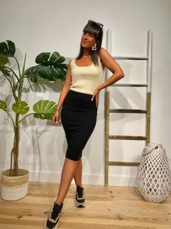 Falda Midi WIDA Negro