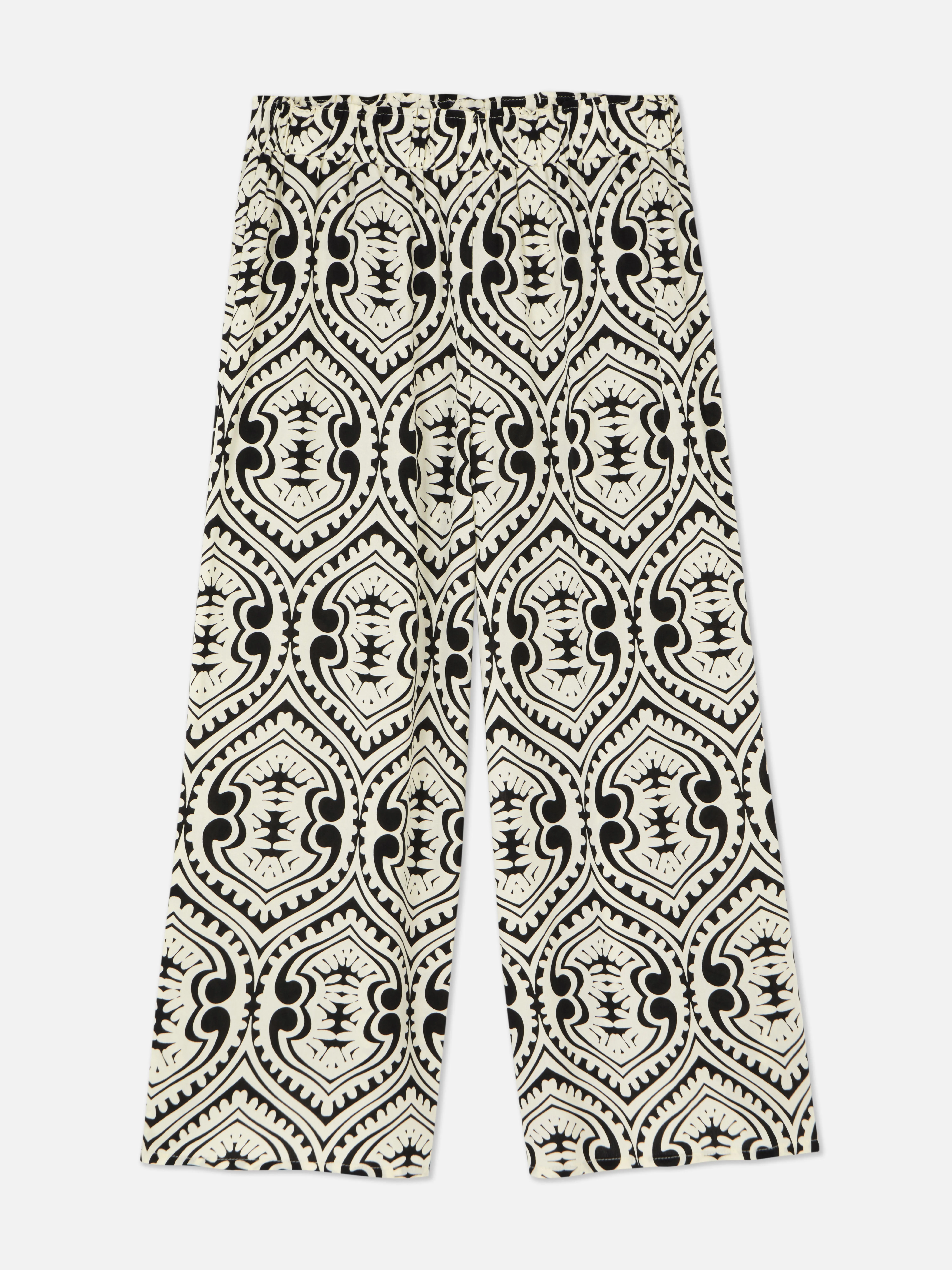 Falda pantalón de estampado gráfico y pernera ancha