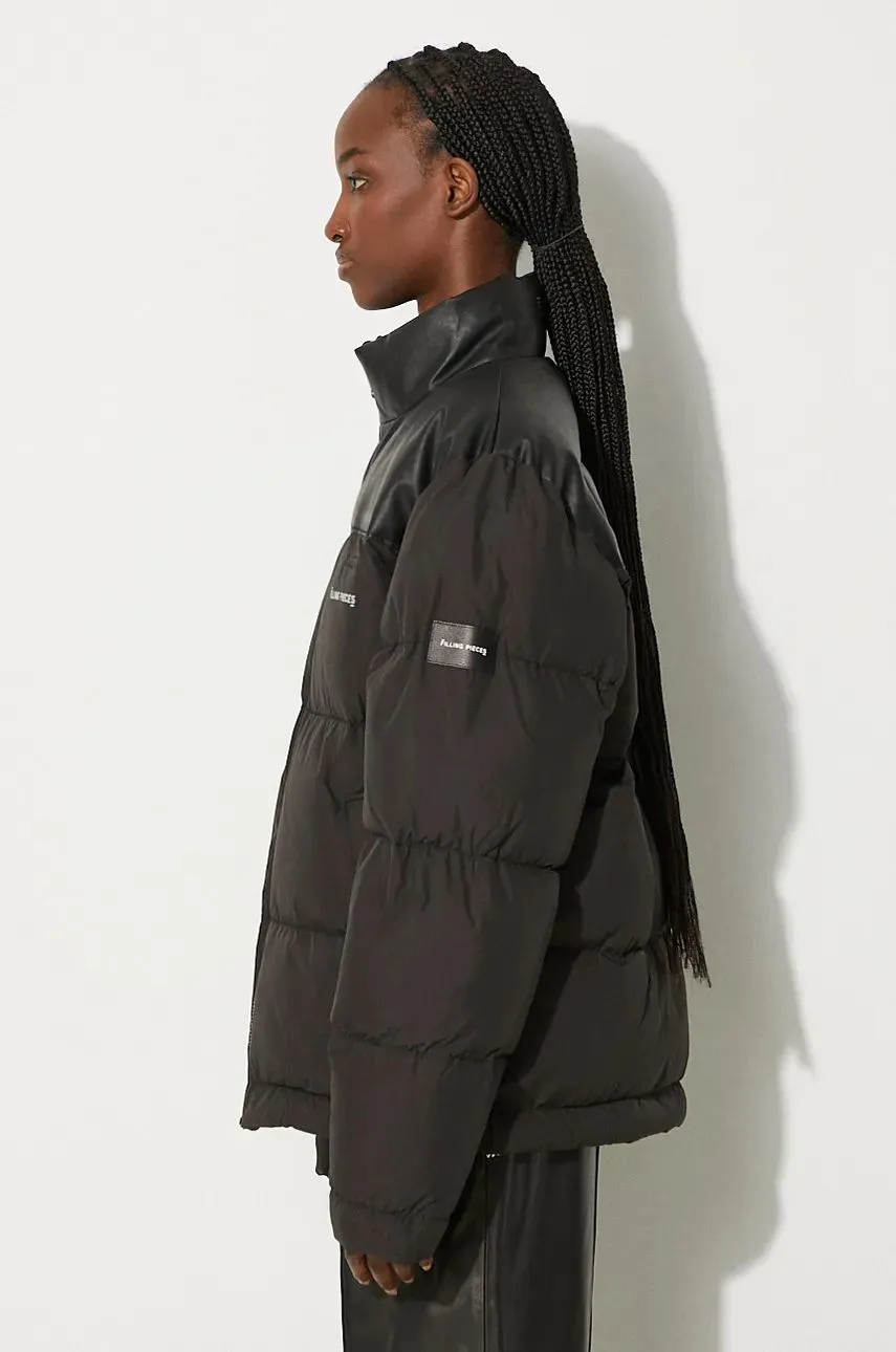 Filling Pieces Puffer Jacket With Leather Panels