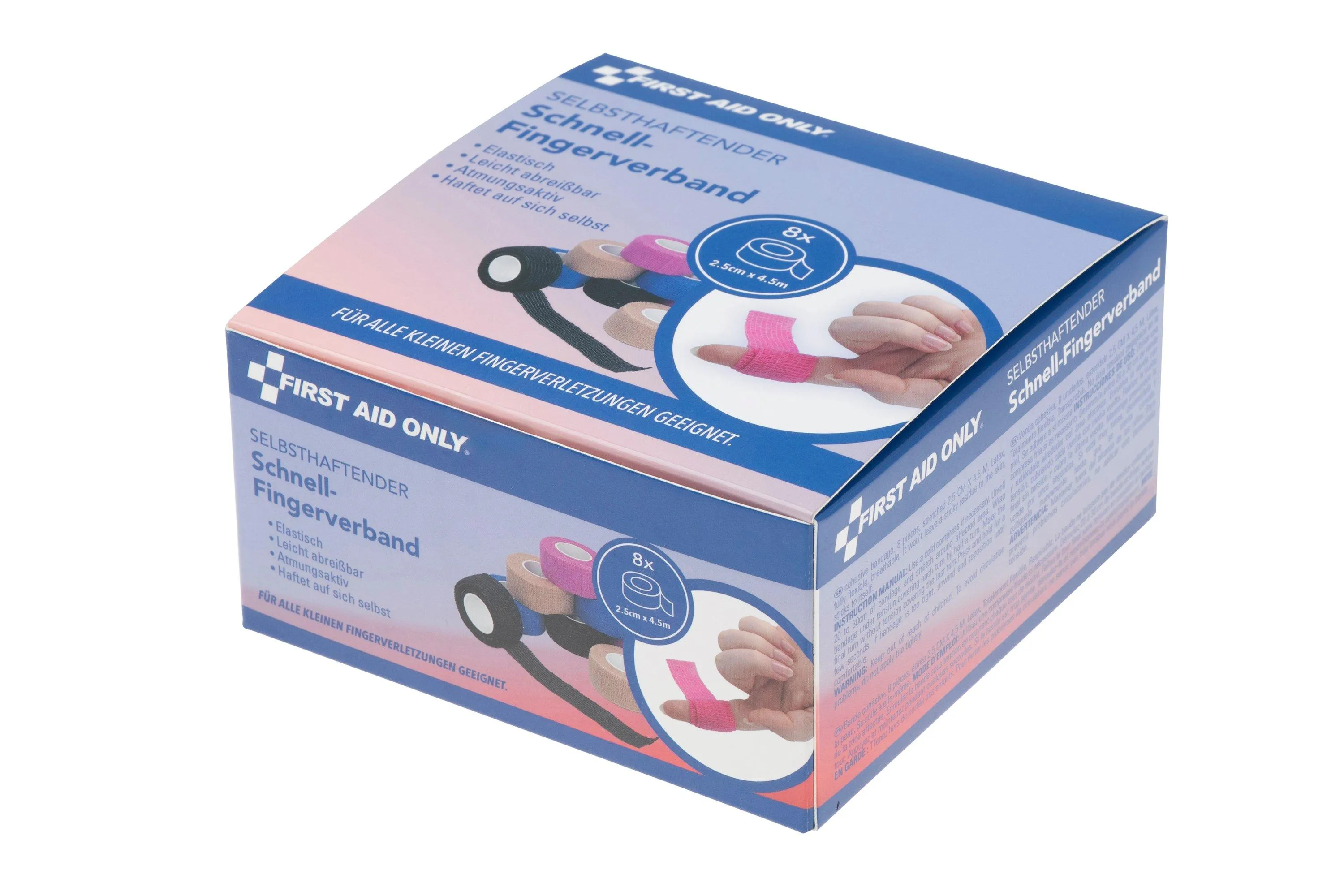 FIRST AID ONLY ADHESIVE QUICK FINGER BANDAGE P10072, VENDAJES DE COLORES PARA DEDOS, 8 PIEZAS