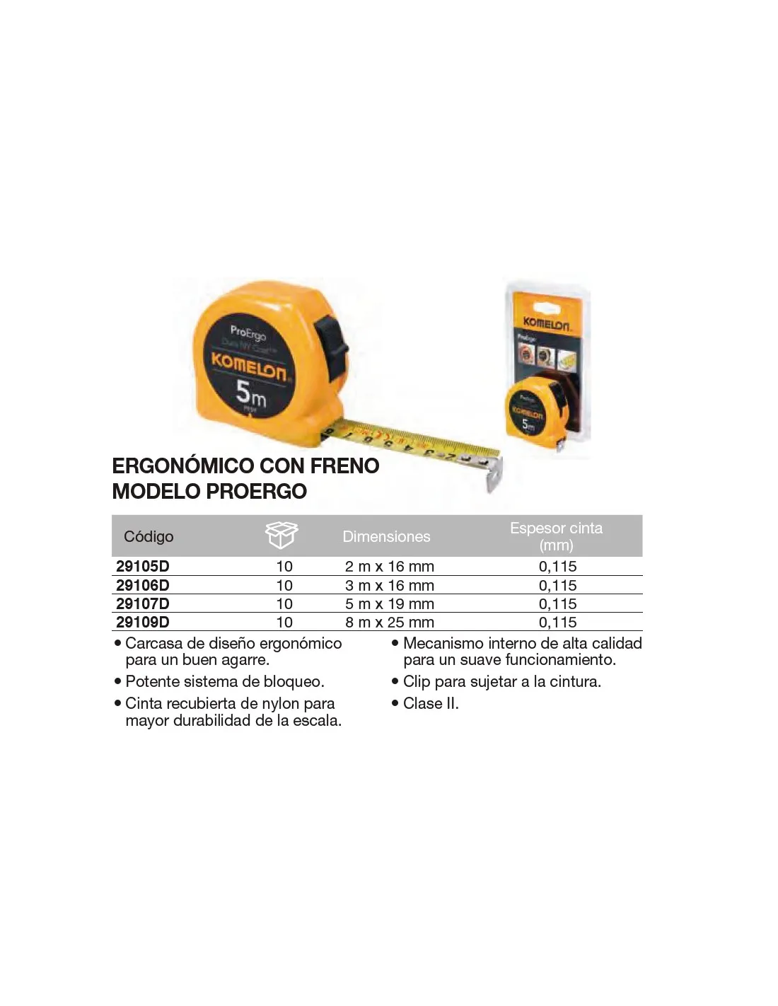 Flexómetro Carcasa ergonómica mod. "ProErgo"  3m x 16mm