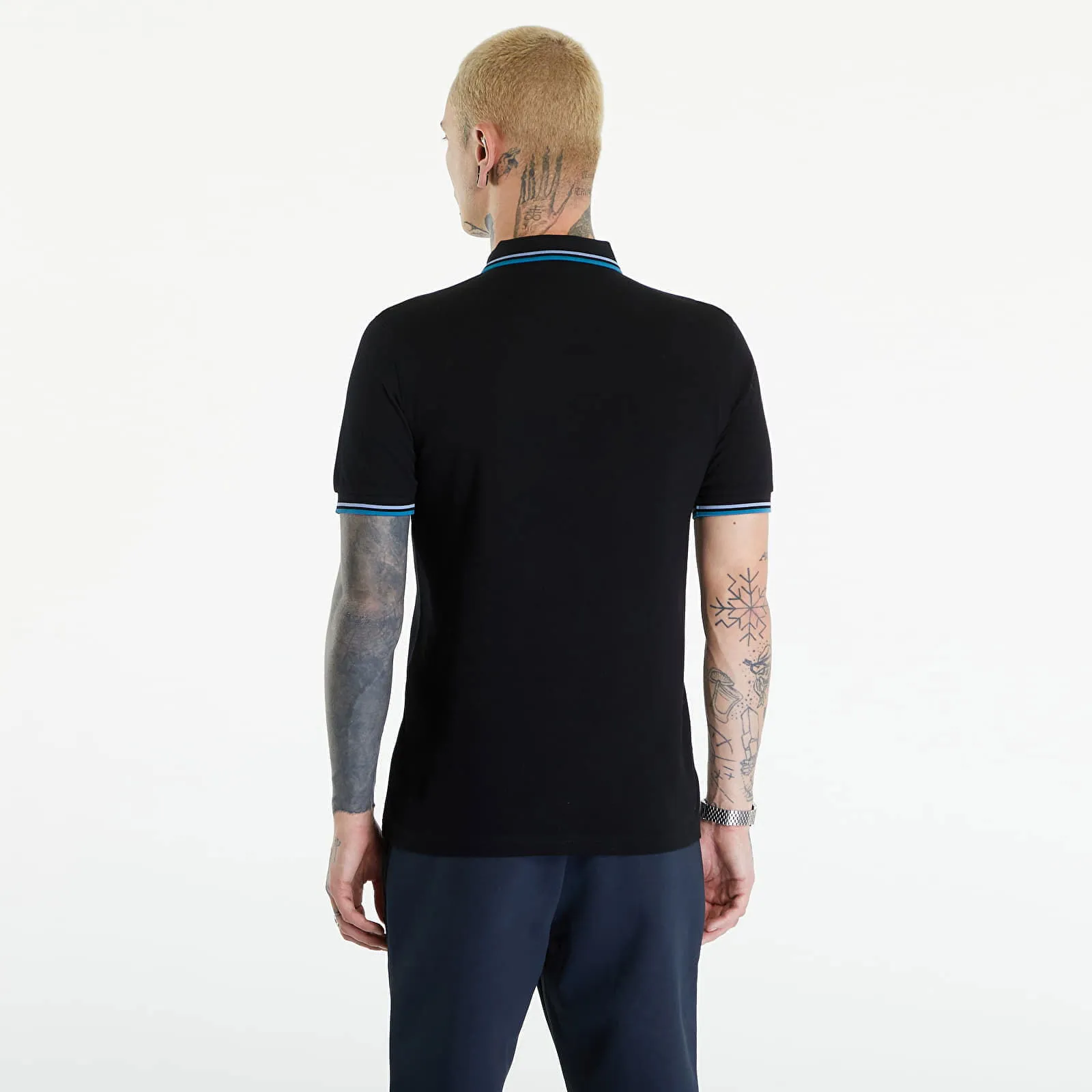 Fred Perry Twin Tipped Shirt Black/ Light Smoke /Runaway Bay Ocean