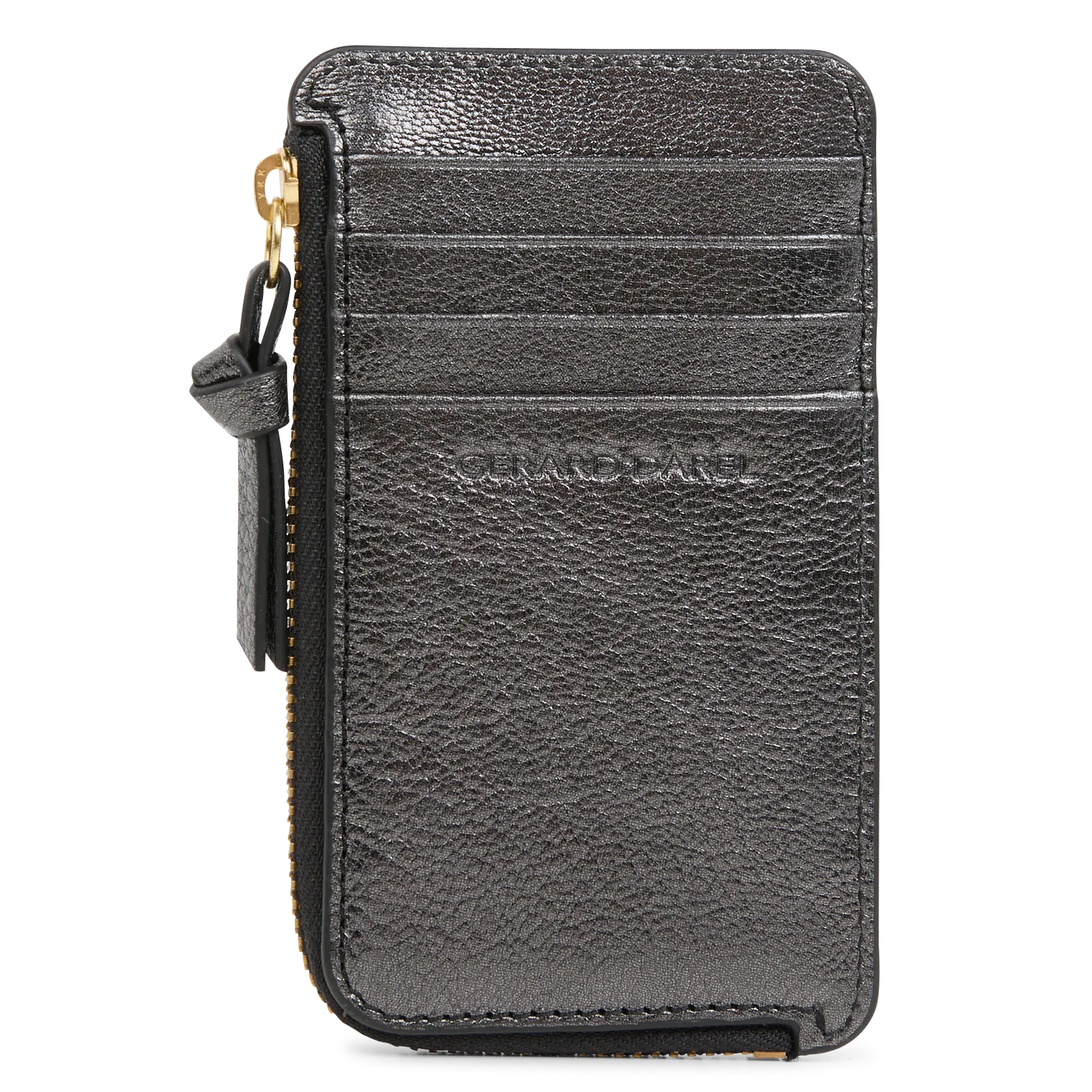 GERARD DAREL LE CARDHOLDER  PORTA TARJETAS DE CUERO EN GRIS