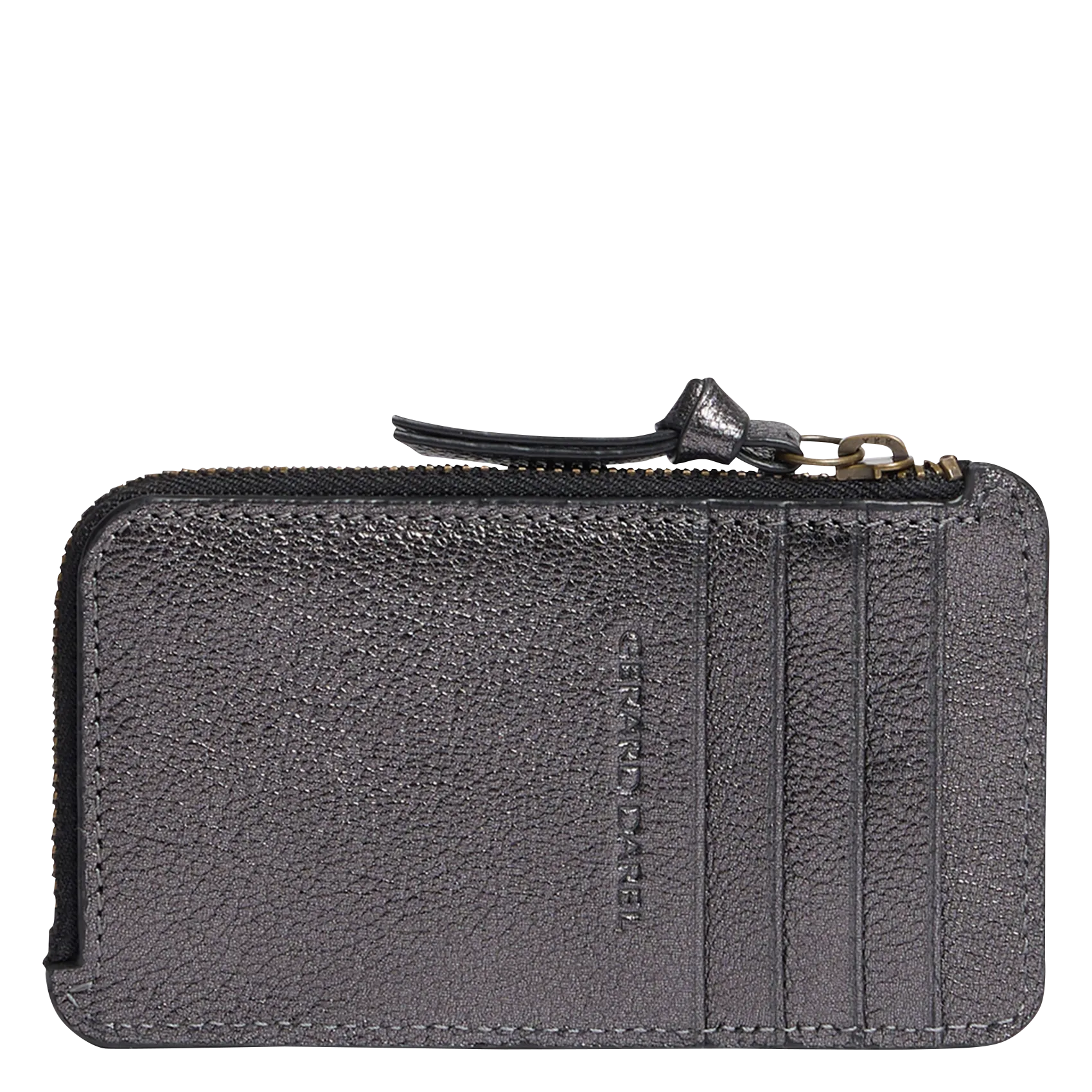 GERARD DAREL LE CARDHOLDER  PORTA TARJETAS DE CUERO EN GRIS