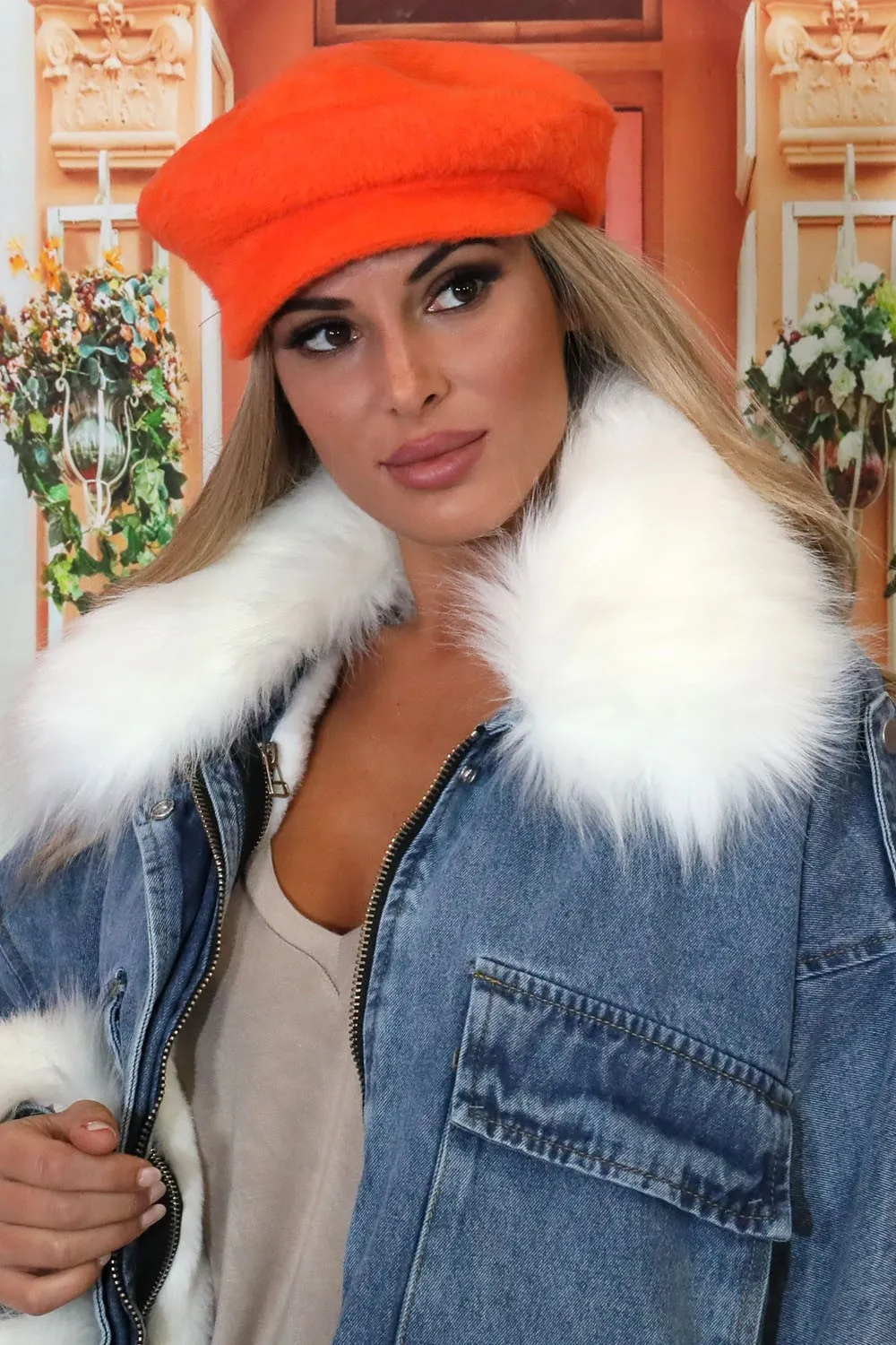 Gorro de lana naranja