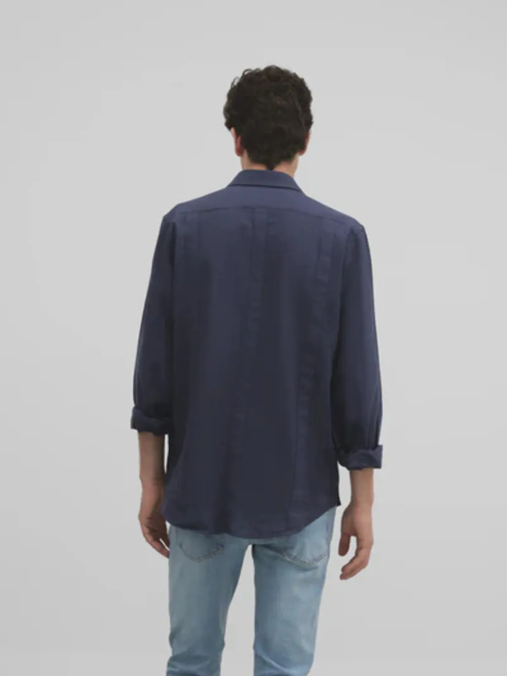 GUAYABERA  SILBON SPORT LINOALGODON MARINO