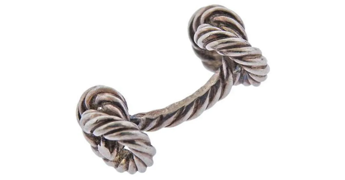 Hermès Noeuds Marins, gemelos de cuerda de plata Hardware de plata 
