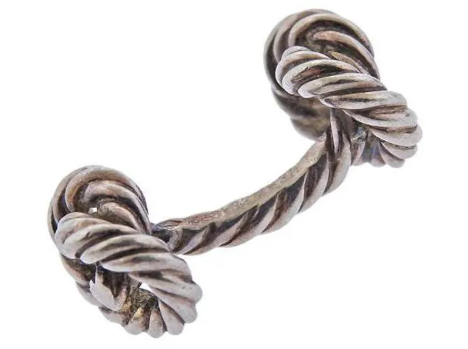 Hermès Noeuds Marins, gemelos de cuerda de plata Hardware de plata 