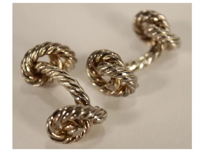 Hermès Noeuds Marins, gemelos de cuerda de plata Hardware de plata 