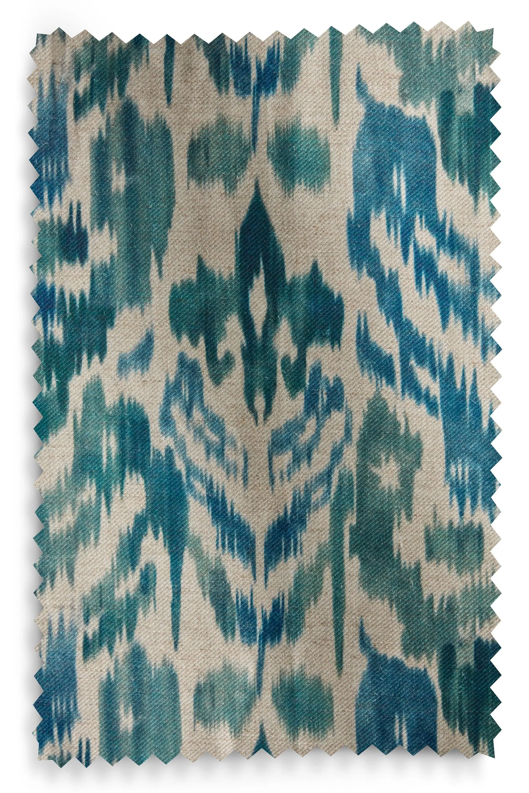 Ikat Linen Blend Eyelet Lined Curtains