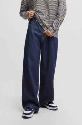Jeans holgados baggy fit de denim azul oscuro