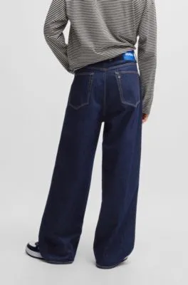 Jeans holgados baggy fit de denim azul oscuro