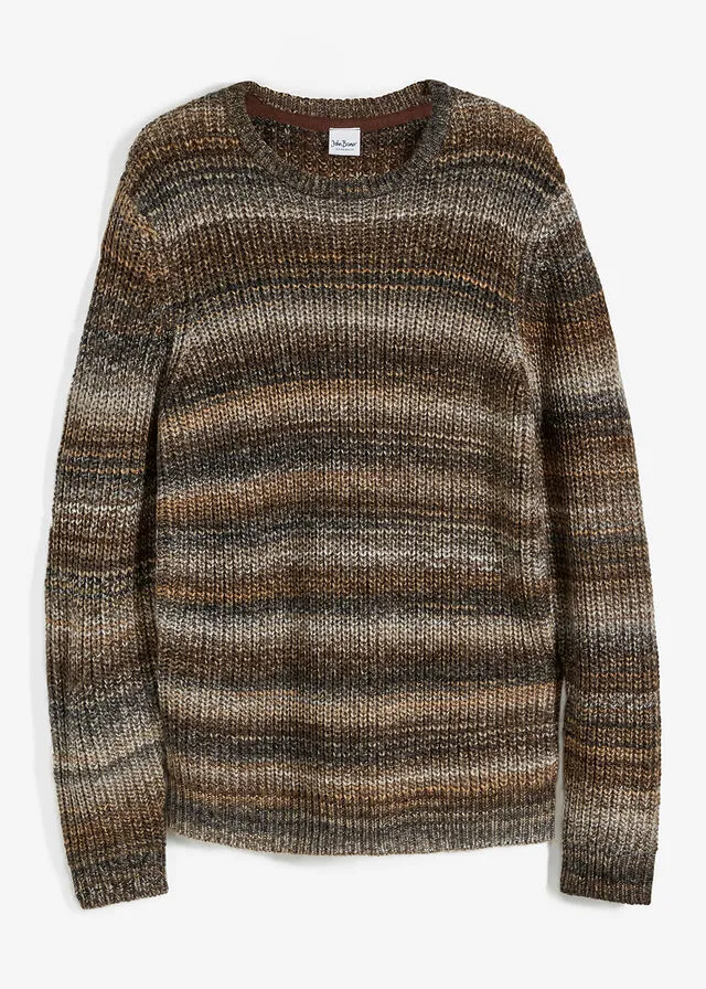 Jersey con rayas horizontales Marrón jaspeado