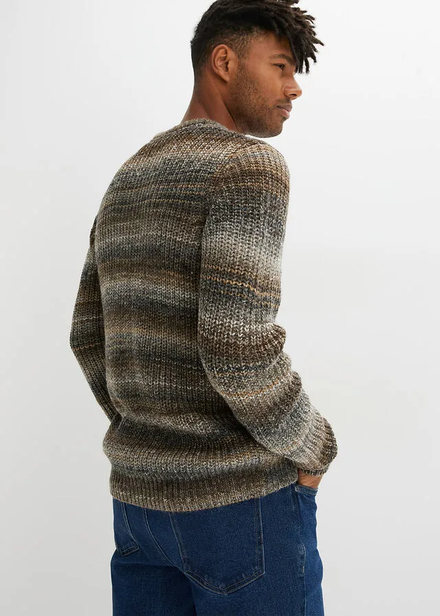 Jersey con rayas horizontales Marrón jaspeado