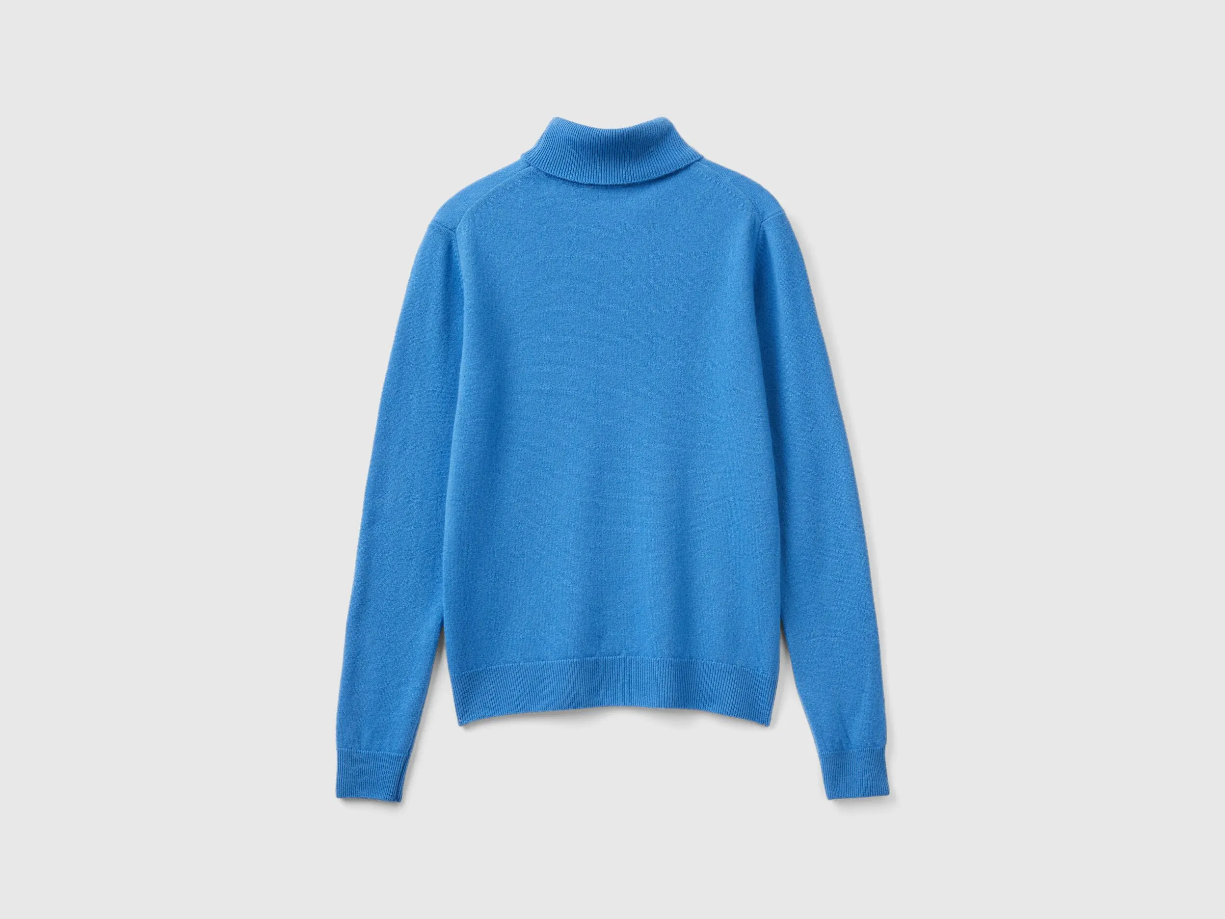 Jersey de cuello cisne azul oscuro de pura lana merina