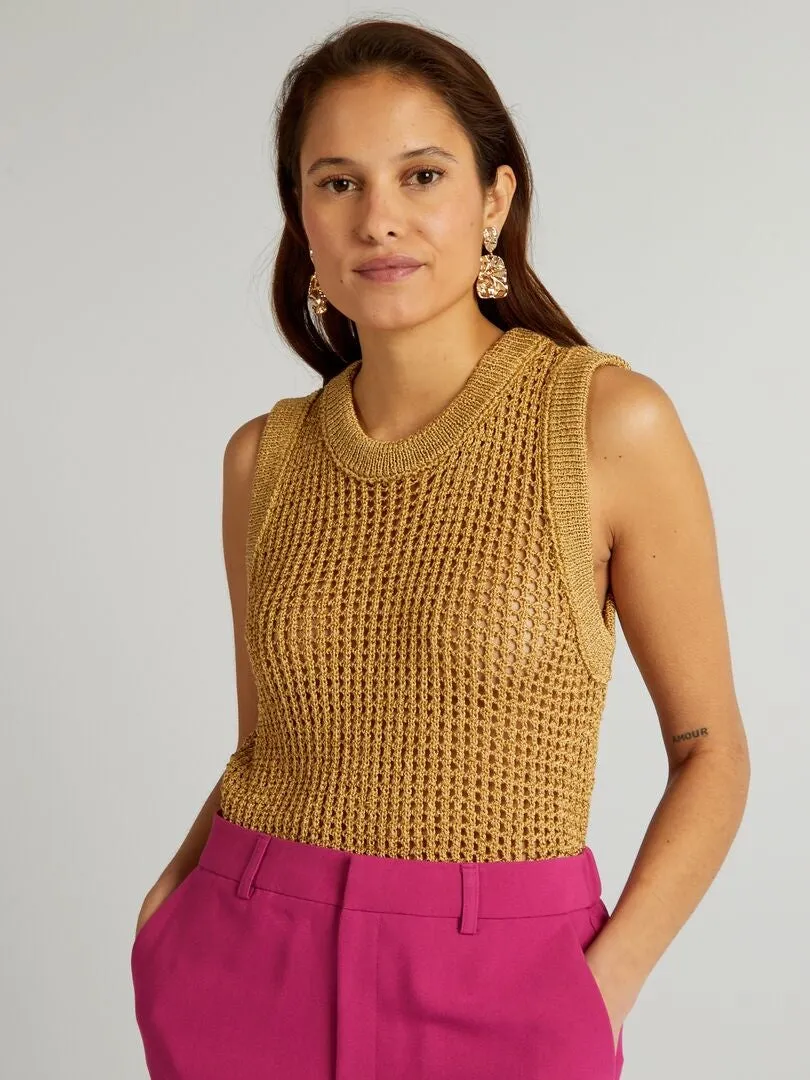 JERSEY SIN MANGA DE CROCHé  AMARILLO