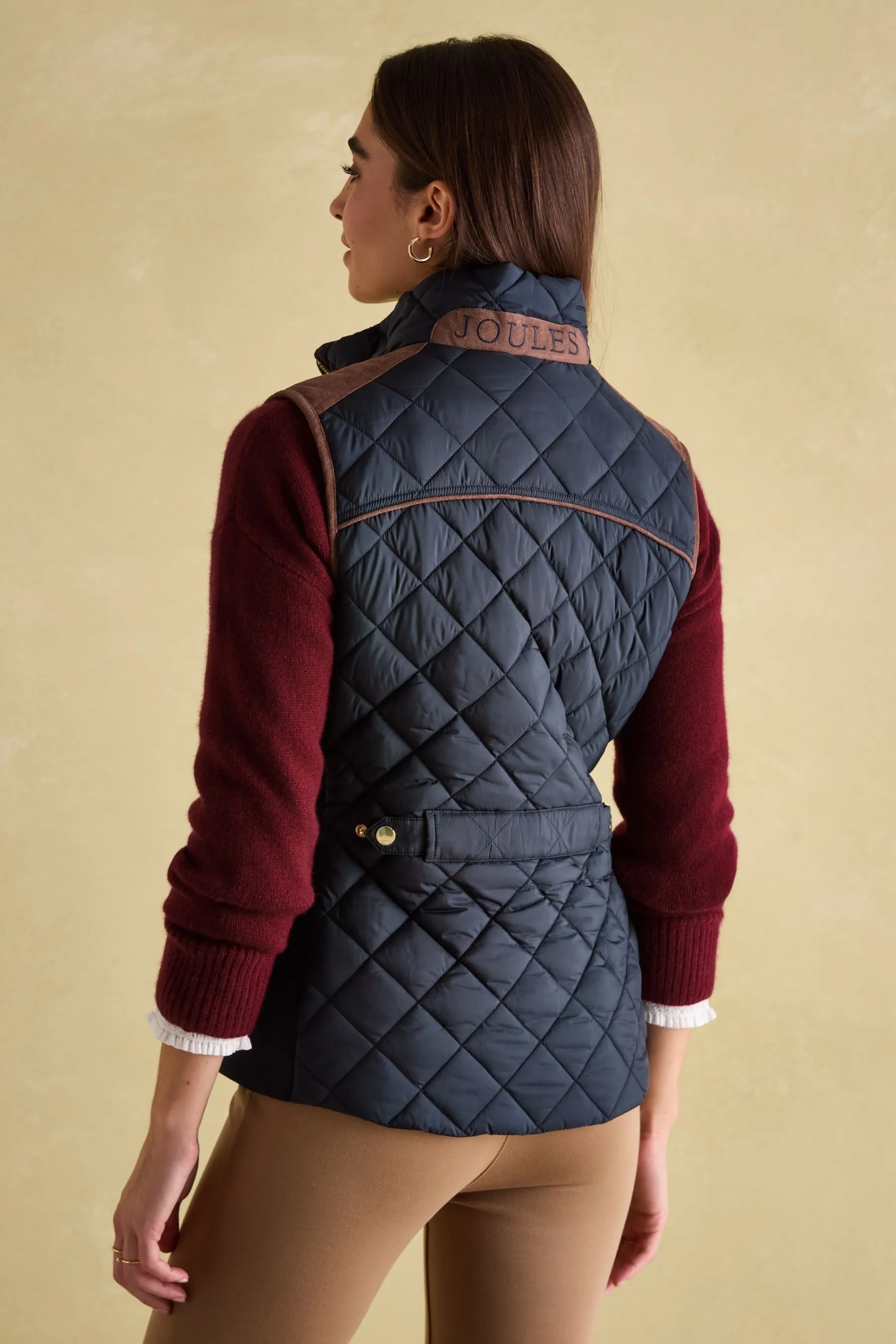 Joules Braemar Luxe Showerproof Diamond Quilted Gilet