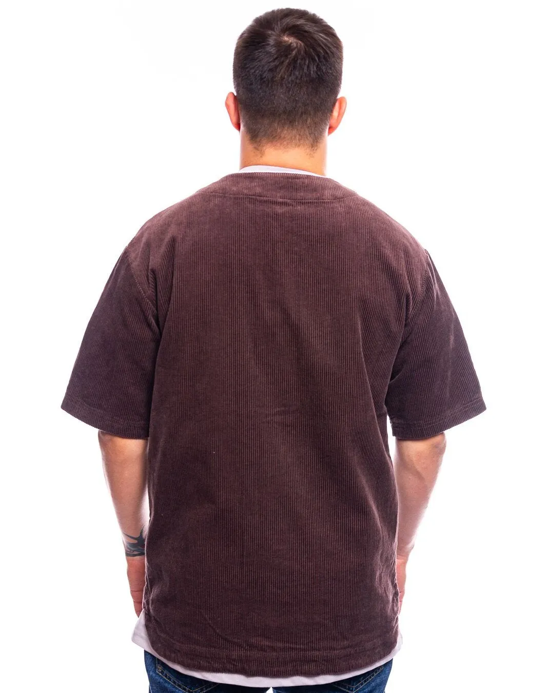 karl kani camiseta Dres Karl Kani Woven Retro Corduroy Baseball Shirt brown