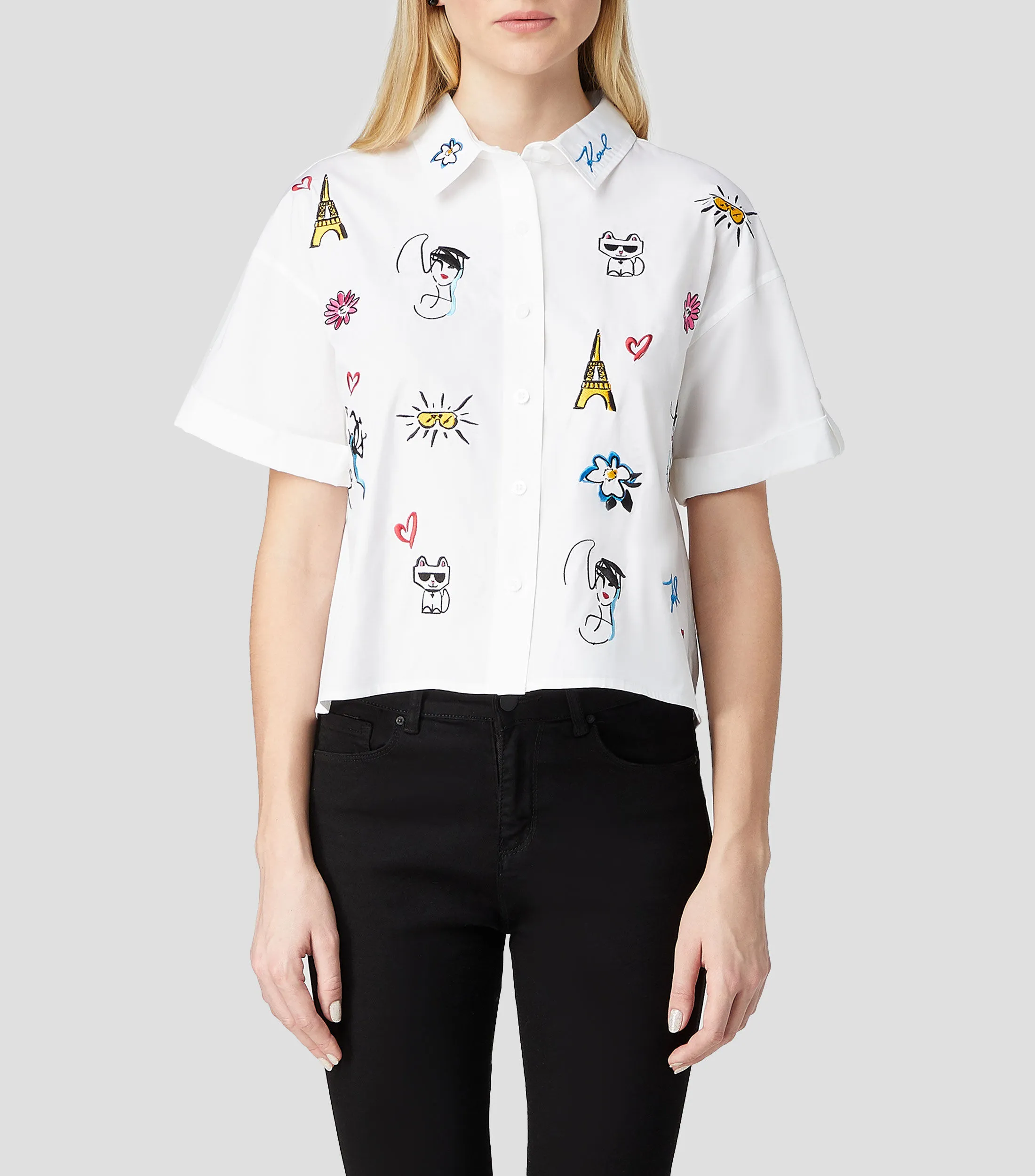 Karl Lagerfeld Camisa estampada manga corta Mujer