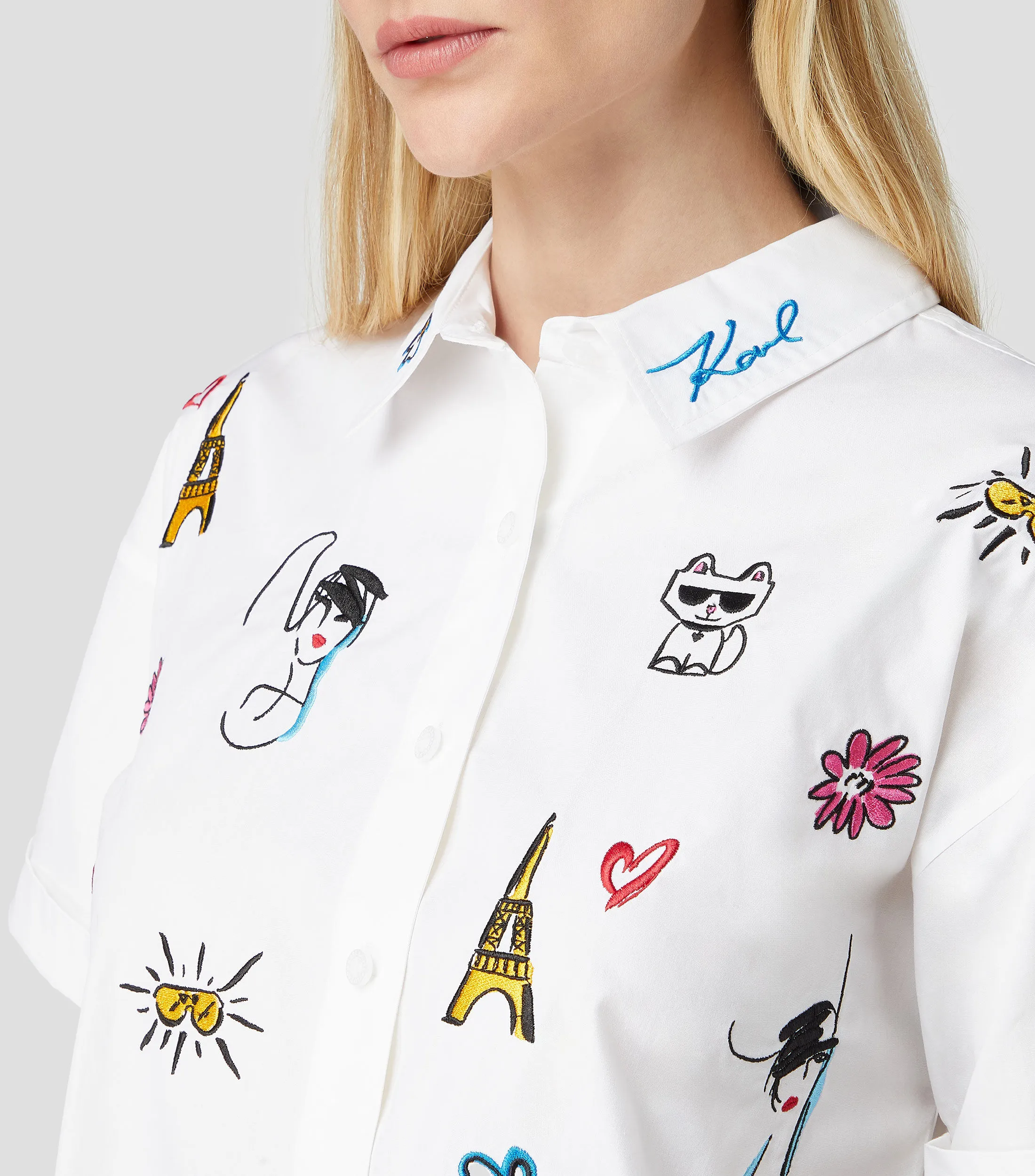 Karl Lagerfeld Camisa estampada manga corta Mujer