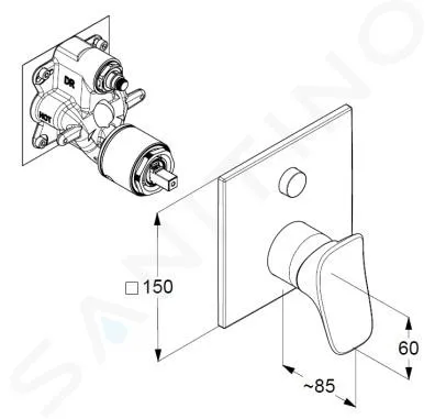 KLUDI AMBA  GRIFO EMPOTRADO PARA 2 DISPOSITIVOS, CROMO 537590575