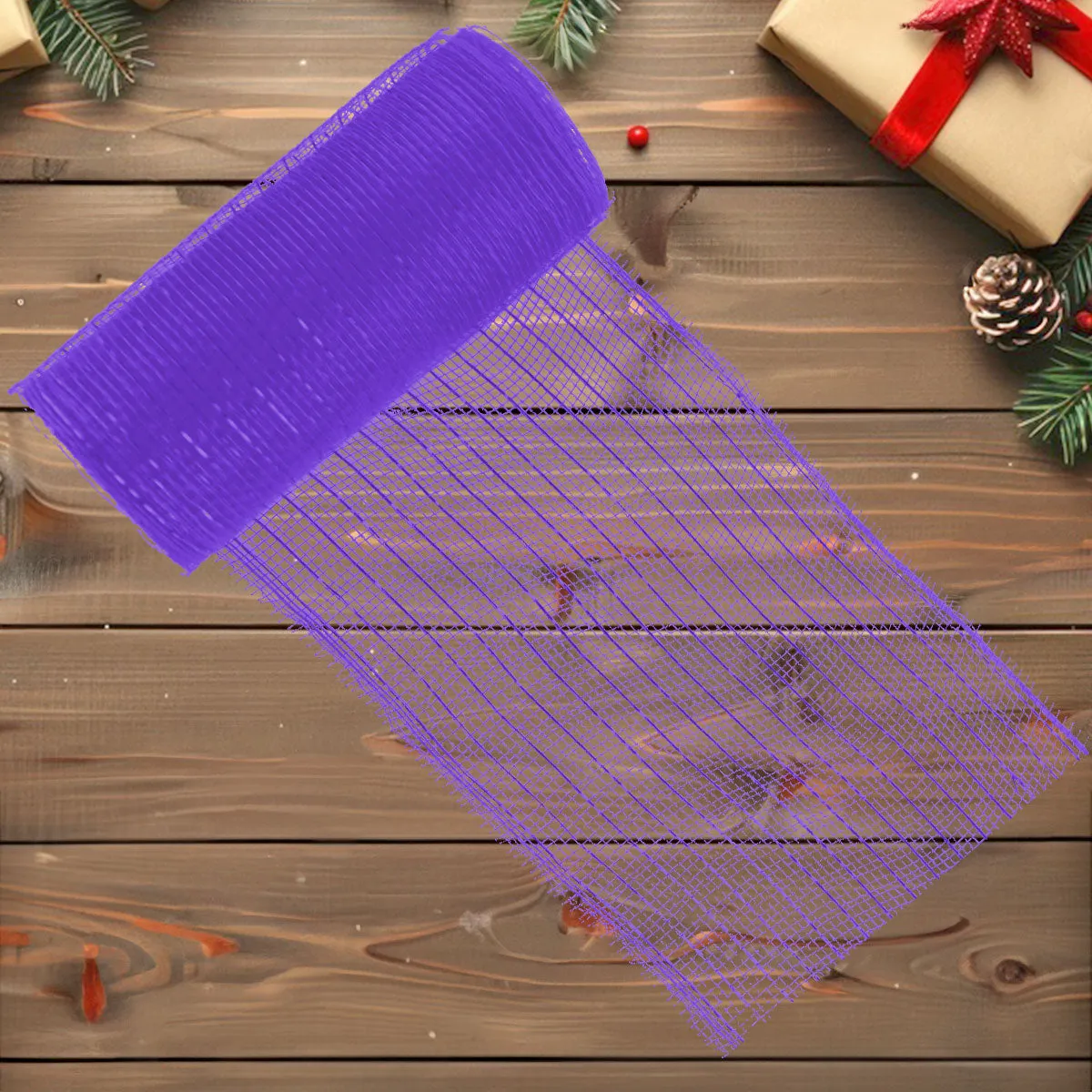 Listón Navideo Mesh Ribbon color Morado