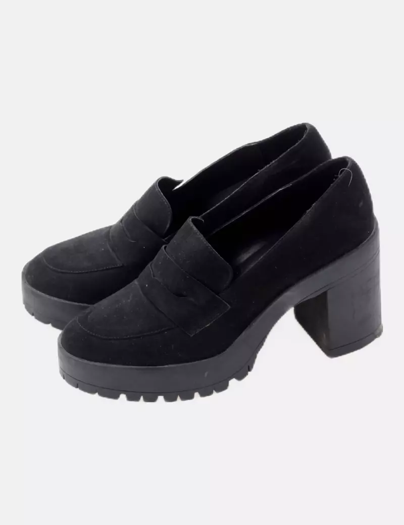 London Rebel Mocasín tacón negro