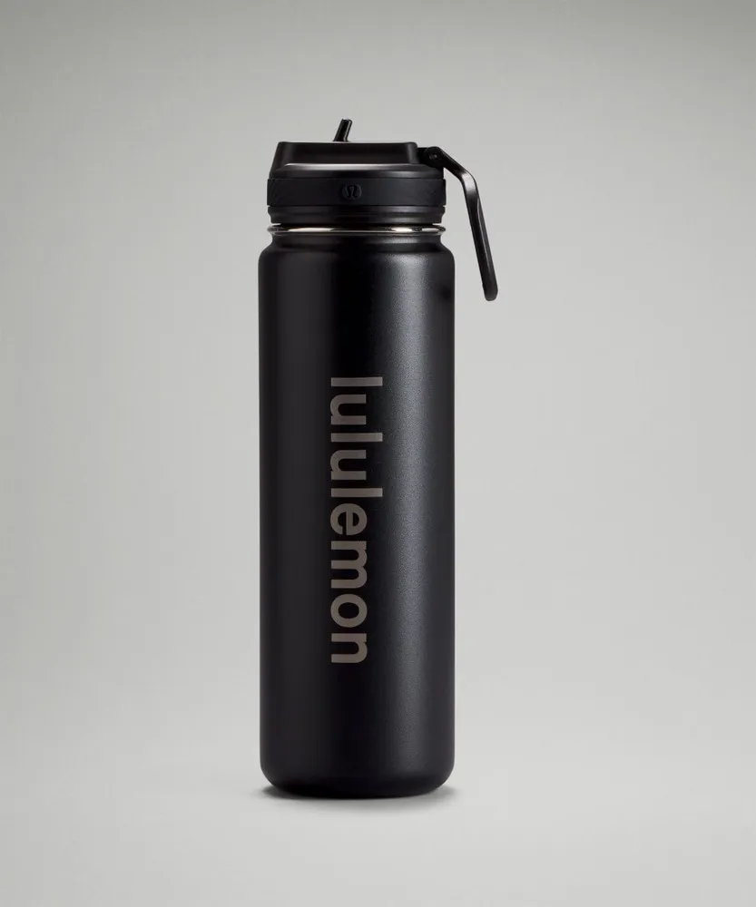 LULULEMON BOTELLA DEPORTIVA BACK TO LIFE  710 ML  TAPA CON PAJITA NEGRO | UN80A7XT