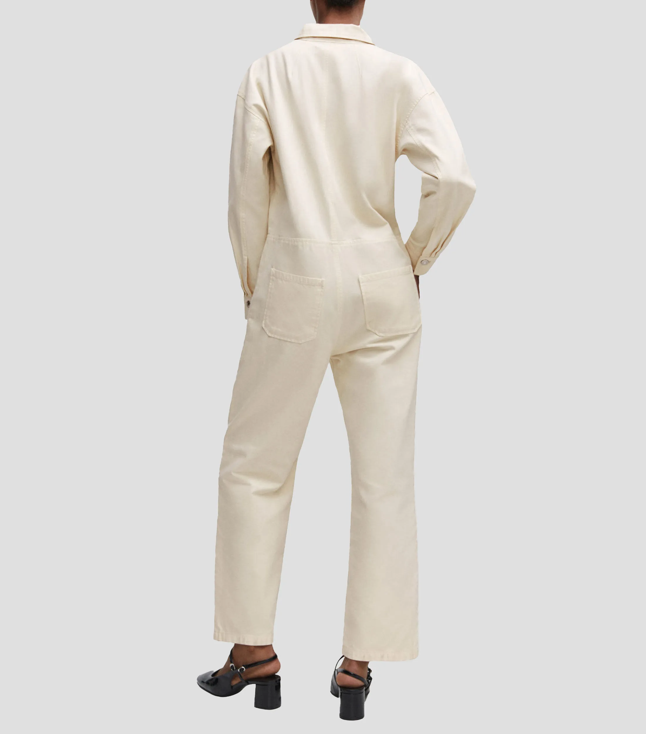 Mango Jumpsuit de corte recto en mezclilla Mujer