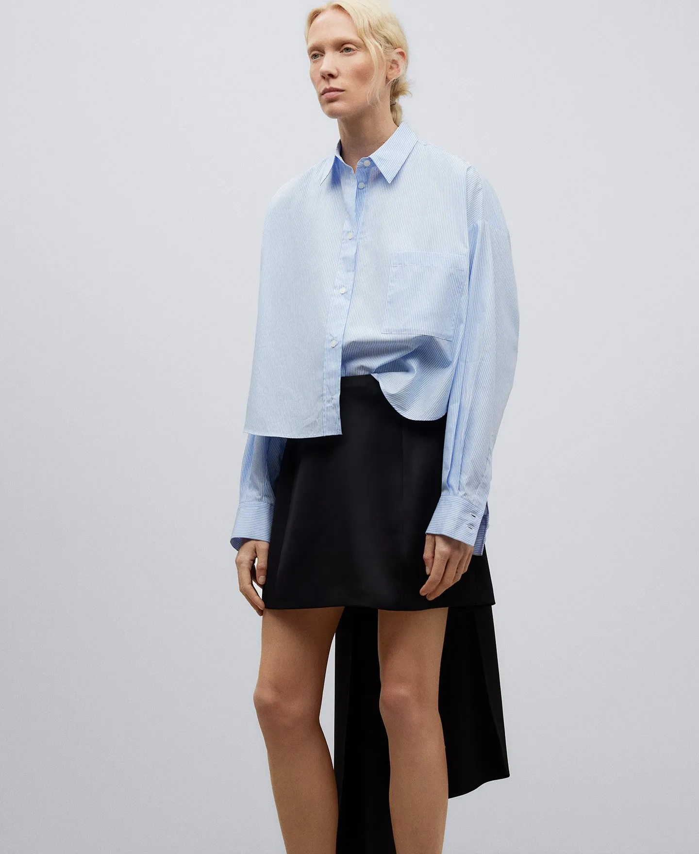 Minifalda asimétrica negra mujer
