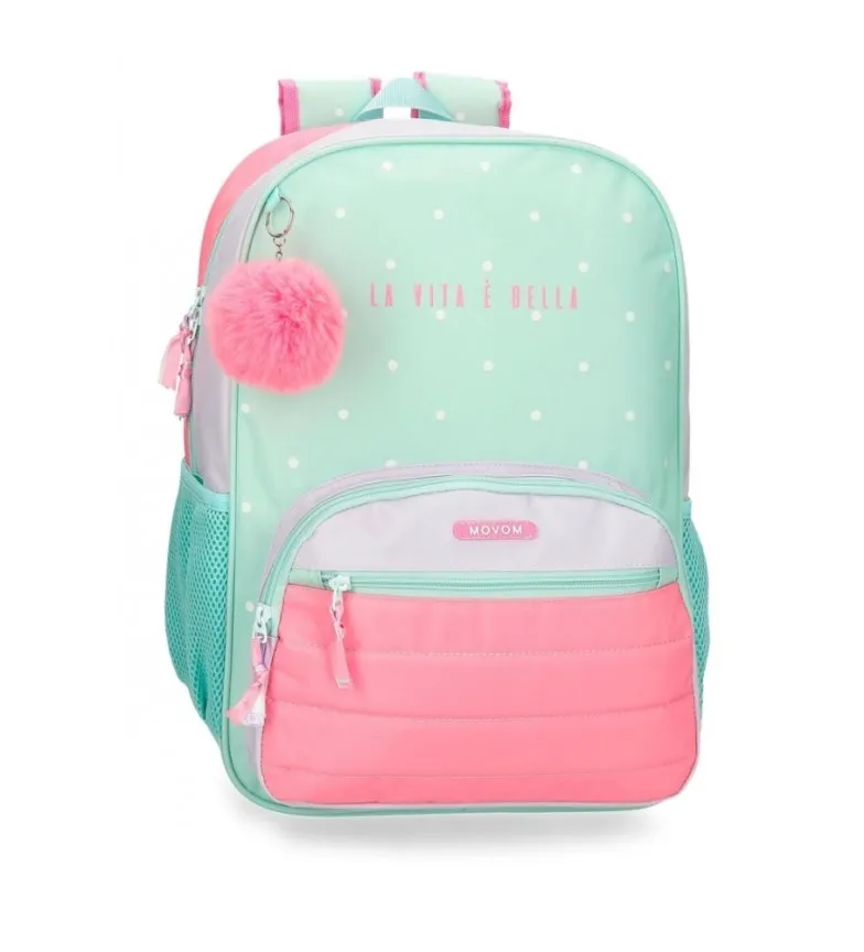 Mochila escolar Movom La vita è Bella 42 cm adaptable a carro turquesa