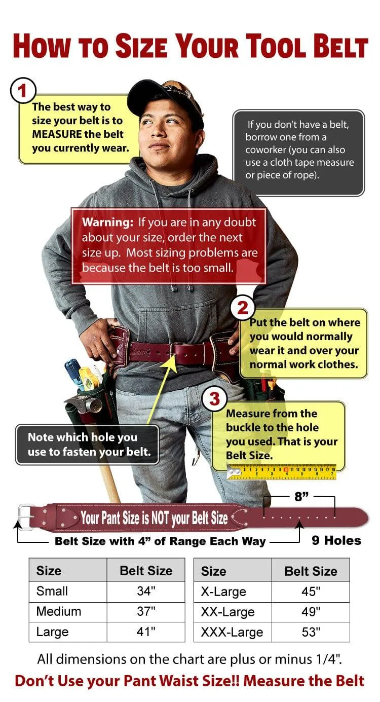 OCCIDENTAL LEATHER TOOLBELTS | 8003  3" LEATHER & NYLON TOOL BELT