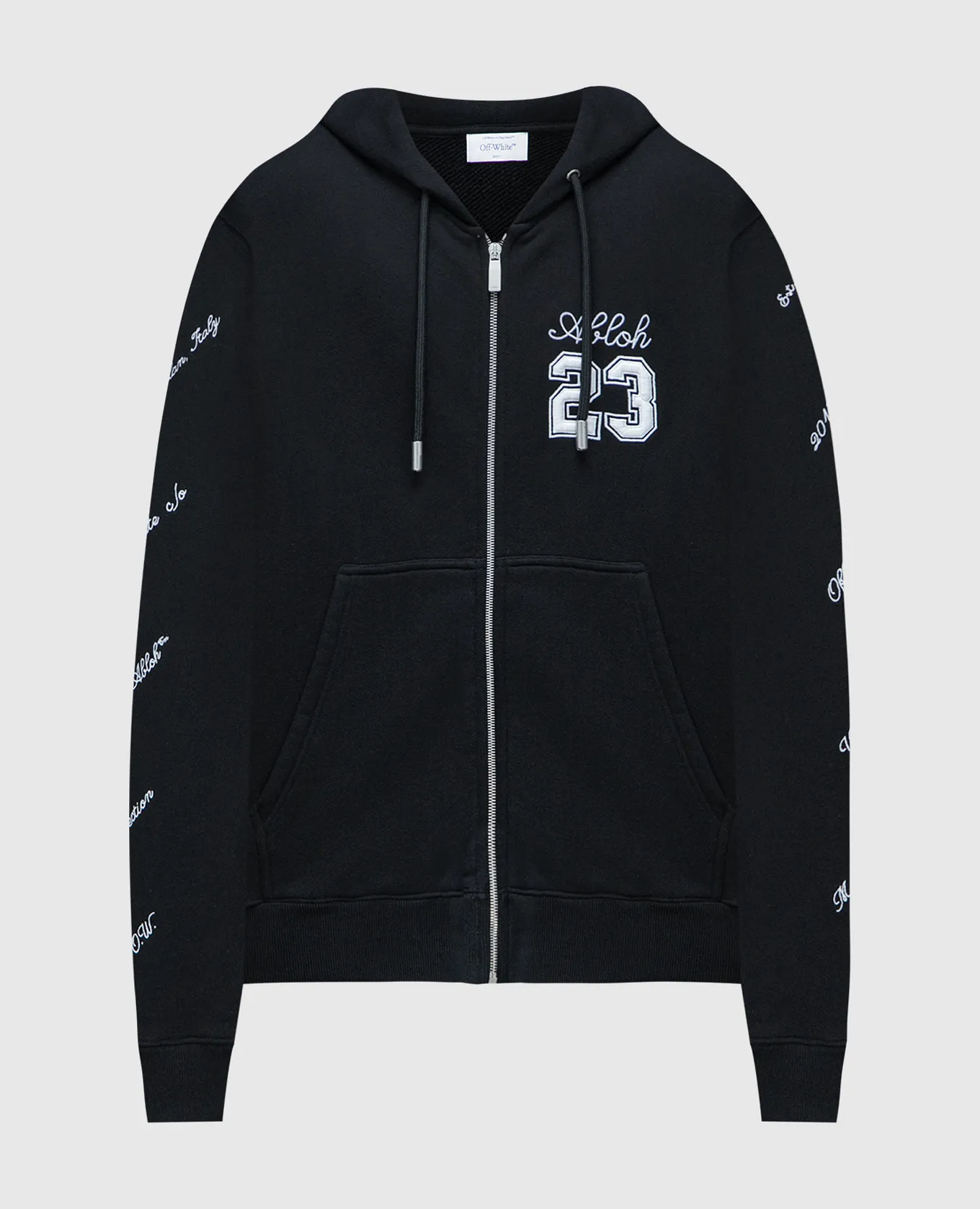 OFFWHITE BLACK SPORTS JACKET WITH 23 LOGO EMBROIDERY