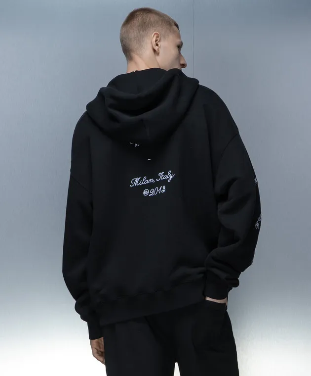 OFFWHITE BLACK SPORTS JACKET WITH 23 LOGO EMBROIDERY